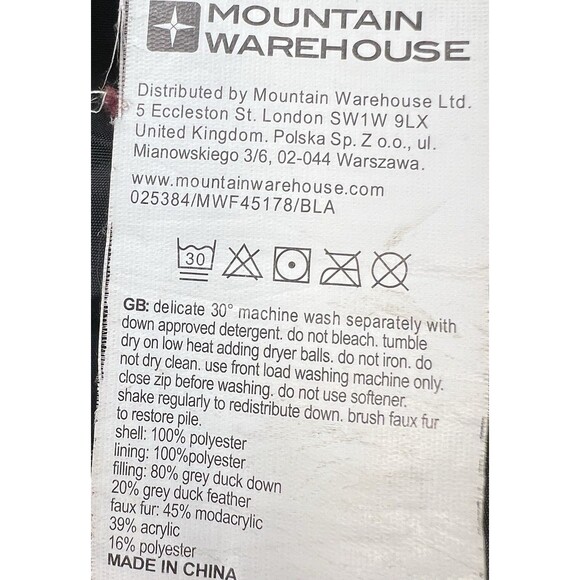 MOUNTAIN WAREHOUSE EXTREME Jacket Womens Size 10 Black Isla II Down Fill 600 - Picture 16 of 16